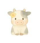 水彩のやさしい牛さん もーこ（個別スタンプ：39）