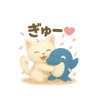 にかっ♪なつ＆ふわふわスタンプくじら（個別スタンプ：6）