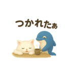 にかっ♪なつ＆ふわふわスタンプくじら（個別スタンプ：11）