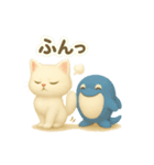 にかっ♪なつ＆ふわふわスタンプくじら（個別スタンプ：21）