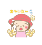 まんまるお顔の女のコ.1  日常会話 挨拶（個別スタンプ：35）