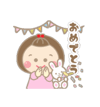 まんまるお顔の女のコ.1  日常会話 挨拶（個別スタンプ：37）