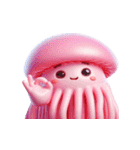 ピンククラゲがぼーっとしてる（個別スタンプ：3）