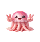 ピンククラゲがぼーっとしてる（個別スタンプ：14）
