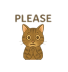 茶色猫、英語バージョン（個別スタンプ：8）