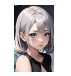 波の女の子の写真（個別スタンプ：1）