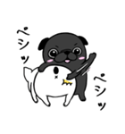 黒パグのくう〜8。ニコイチいつも一緒（個別スタンプ：3）