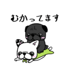 黒パグのくう〜8。ニコイチいつも一緒（個別スタンプ：14）