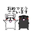 黒パグのくう〜8。ニコイチいつも一緒（個別スタンプ：40）