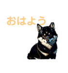 黒柴ちゃん、のんびり日和（個別スタンプ：1）