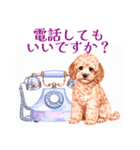 水彩を感じるトイプードルスタンプ（個別スタンプ：27）