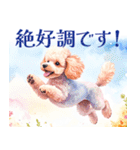水彩を感じるトイプードルスタンプ（個別スタンプ：29）