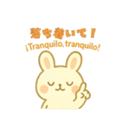 しらたまうさぎの癒しスタンプ 和×西語（個別スタンプ：23）