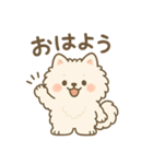 白ポメ＊もふもふ日常スタンプ（個別スタンプ：1）
