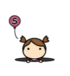 イニシャルS 女の子（個別スタンプ：5）