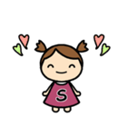 イニシャルS 女の子（個別スタンプ：15）