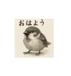 雀（水墨画風）（個別スタンプ：5）