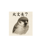雀（水墨画風）（個別スタンプ：9）