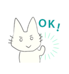 げんきに返事をする白猫（個別スタンプ：2）