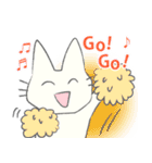 げんきに返事をする白猫（個別スタンプ：3）
