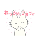 げんきに返事をする白猫（個別スタンプ：4）