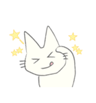 げんきに返事をする白猫（個別スタンプ：22）