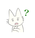 げんきに返事をする白猫（個別スタンプ：28）