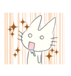 げんきに返事をする白猫（個別スタンプ：34）