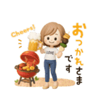 背景が動く【3D】夏♡大人ガーリー♡ボブ（個別スタンプ：3）