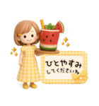 背景が動く【3D】夏♡大人ガーリー♡ボブ（個別スタンプ：4）