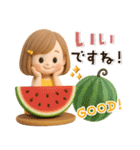 背景が動く【3D】夏♡大人ガーリー♡ボブ（個別スタンプ：19）