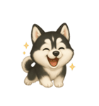 ふわかわ日和：ハスキー（個別スタンプ：3）