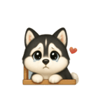 ふわかわ日和：ハスキー（個別スタンプ：7）