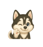 ふわかわ日和：ハスキー（個別スタンプ：9）