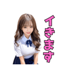 開放的なギャルの女子高校生（個別スタンプ：3）