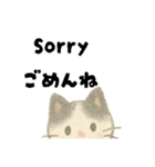【毎日】ゆるねこ英日スタンプ（個別スタンプ：4）