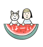おかっぱちゃんと猫 たべもの編（個別スタンプ：2）