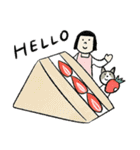 おかっぱちゃんと猫 たべもの編（個別スタンプ：5）