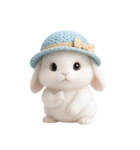 毛糸の帽子をかぶったウサギ （NT）（個別スタンプ：1）