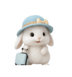 毛糸の帽子をかぶったウサギ （NT）（個別スタンプ：2）
