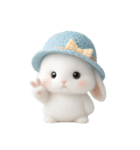 毛糸の帽子をかぶったウサギ （NT）（個別スタンプ：3）