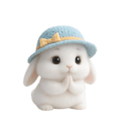 毛糸の帽子をかぶったウサギ （NT）（個別スタンプ：6）