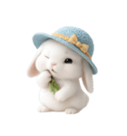 毛糸の帽子をかぶったウサギ （NT）（個別スタンプ：22）