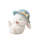毛糸の帽子をかぶったウサギ （NT）（個別スタンプ：34）