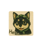 風呂敷巻いた黒柴犬♡（個別スタンプ：2）