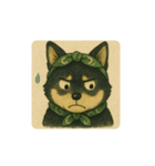風呂敷巻いた黒柴犬♡（個別スタンプ：4）