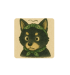 風呂敷巻いた黒柴犬♡（個別スタンプ：11）