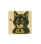 風呂敷巻いた黒柴犬♡（個別スタンプ：14）