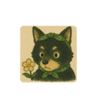風呂敷巻いた黒柴犬♡（個別スタンプ：16）
