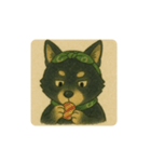 風呂敷巻いた黒柴犬♡（個別スタンプ：17）